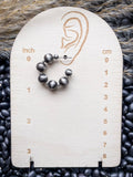 Betsy Navajo Style Pearl Semi Hoops - Silver - Faux Navajo Pearls - Bronco Western Supply Co.