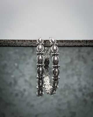 Silver Rowan Scalloped Hoop Earrings