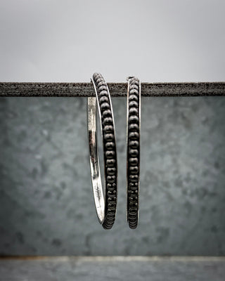 Harper Pearl Hoop Earrings in Silver