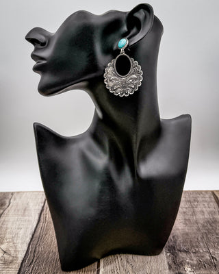 Havencrest Etched Drop Earrings in Turquoise