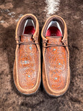 Bronya - Twisted X - Chukka Driving Moc - Brown & Tooled Flower - Bronco Western Supply Co.