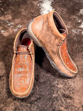 Bronya - Twisted X - Chukka Driving Moc - Brown & Tooled Flower - Bronco Western Supply Co.