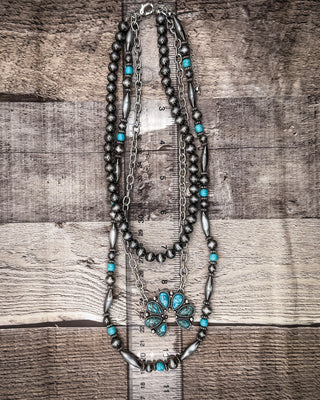 Sagebrook Layered Squash Blossom Necklace