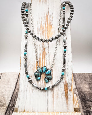 Sagebrook Layered Squash Blossom Necklace