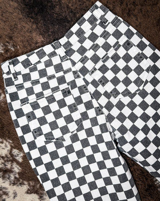 Round The Track Checkered Jeans by Sterling Kreek
