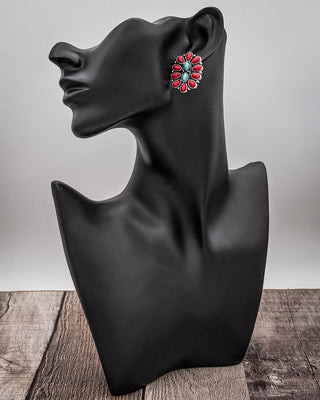 Crimson Vista Stud Earrings