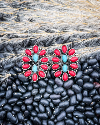 Crimson Vista Stud Earrings
