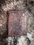 Hooey "Austin" Aztec Embossed Bi-Fold Money Clip Wallet