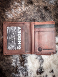 Hooey "Austin" Aztec Embossed Bi-Fold Money Clip Wallet