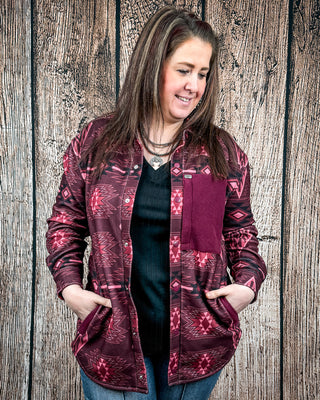 Redstone Ridge Aztec Fleece Shacket by Lucky & Blessed