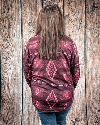 Redstone Ridge Aztec Fleece Shacket by Lucky & Blessed