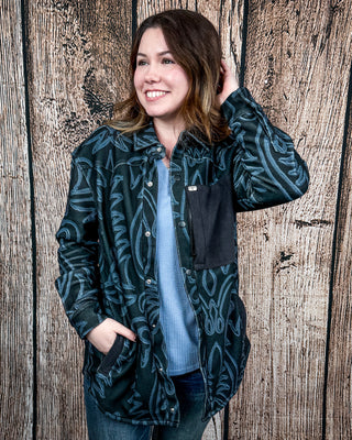 Hollis Boot Stitch Fleece Shacket by Lucky & Blessed