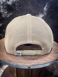 Men's Cinch Hat- Tan Hexagon Patch Trucker Cap