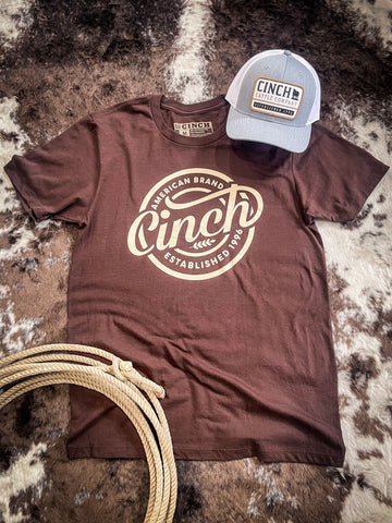 Cinch Men's Brand Tee- Brown