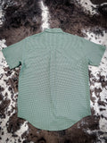 Sawyer Geometric Print Short Sleeve Arenaflex Button Down Shirt - Green