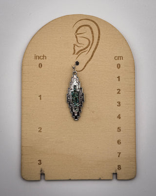 Stone Inlay Geo Dangle Fashion Earrings