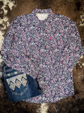 Women's Cinch ArenaFlex Navy Paisley Button-Up Shirt
