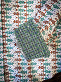 Women's Cinch Button-Up Shirt- White/Orange/Blue