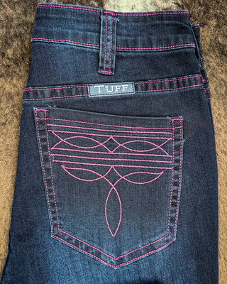 Pink Boot Stitch Trouser Jeans by Cowgirl Tuff