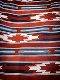 Blake Cinch Men's Blanket Stripe Short Sleeve Camp Shirt- Burgundy/ Navy/ White