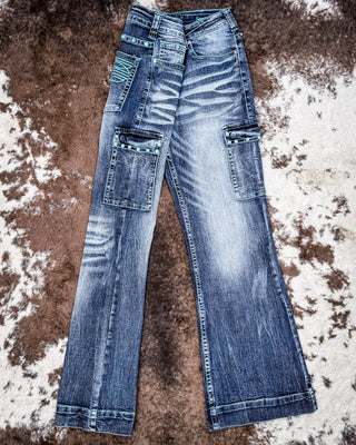 Turquoise Gem Wide Leg Trouser Jeans by Cowgirl Tuff