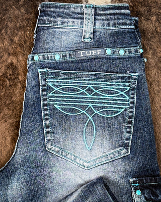 Turquoise Gem Wide Leg Trouser Jeans by Cowgirl Tuff