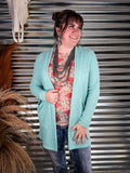 Lola Cardigan - Aqua - Women's Apparel - Cardigan - Casual Wear - Bronco Western Supply Co.
