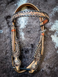 Silver Royal Sunflower and Black Lace Headstall and Breast Collar Set