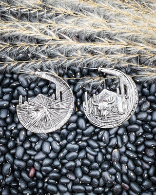Ridgehorn Steer Crescent Hoop Earrings