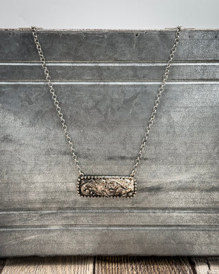 Silverthorne Etched Bar Necklace
