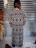 Delta Black and Ivory Aztec Long Sleeve Mesh Duster - Western Fashion - Bronco Western Supply Co.