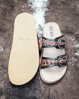 Canyon Ember Western Hand-Tooled Sandals by Myra Bag