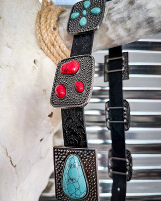 Redstone Revival Concho Belt in Black by Lucky and Blessed