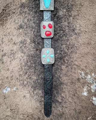 Redstone Revival Concho Belt in Black by Lucky and Blessed