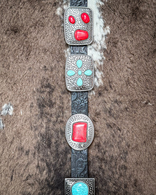 Redstone Revival Concho Belt in Black by Lucky and Blessed