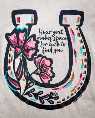 Grit Makes Luck Boyfriend Tee in Natural