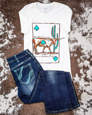 High Stakes Steer Graphic Tee in Cream