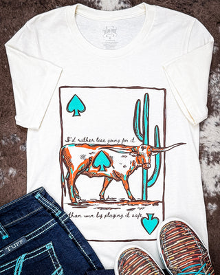 High Stakes Steer Graphic Tee in Cream