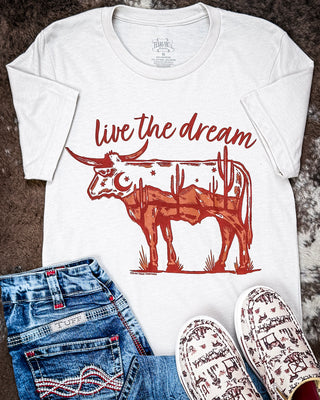 Live the Dream Boyfriend Tee in Natural
