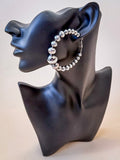 Vera Navajo Style Pearl Hoops - Silver