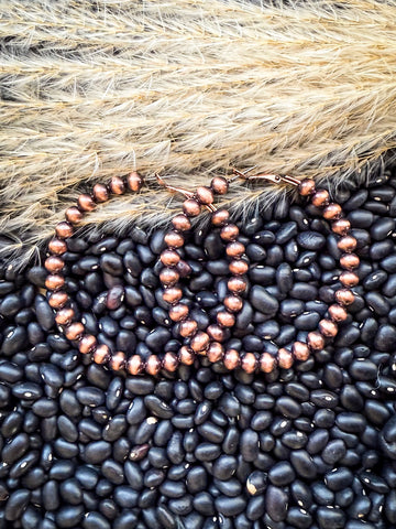 Darcy Navajo Style Pearl Hoop Earrings