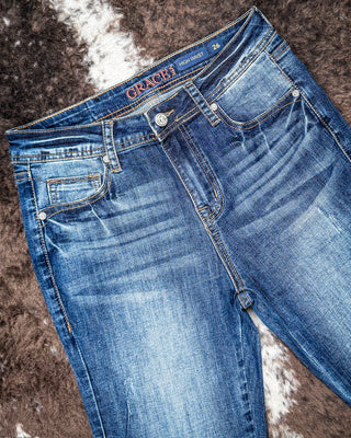 Sierra Mosaic Women's Easy Fit Flare Jeans by Grace in LA