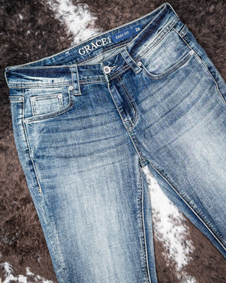 Cactus Canyon Women's Easy Fit Boot Cut Jeans by Grace in LA