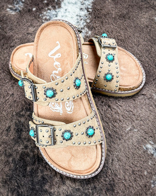 Connie Concho Sandal in Taupe by Very G