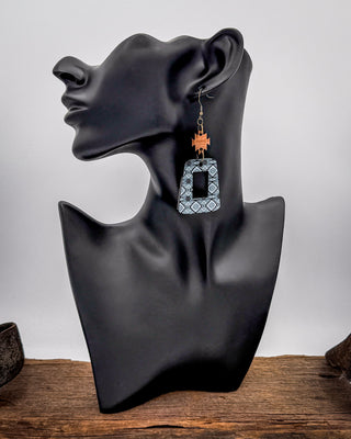 Slate Canyon Cutout Earrings in Blue Grey Multi