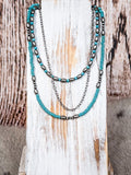 Rowdy - Navajo Style Pearl - Layered Necklace - Natural/Turquoise - Bronco Western Supply Co.
