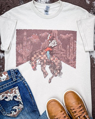 Desert Current Rhinestone Rodeo Tee in Tan