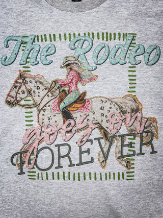 Dustlight Rhinestone Rodeo Tee in Gray