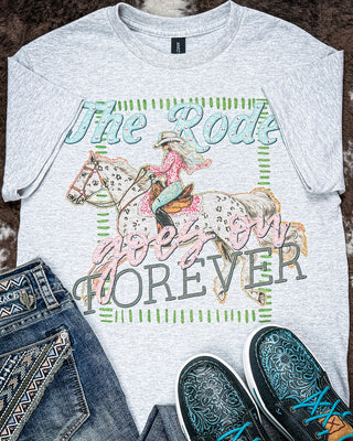 Dustlight Rhinestone Rodeo Tee in Gray