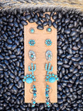 Charley - Stud - Earring Set - Silver - Turquoise - Western Jewelry - Bronco Western Supply Co.